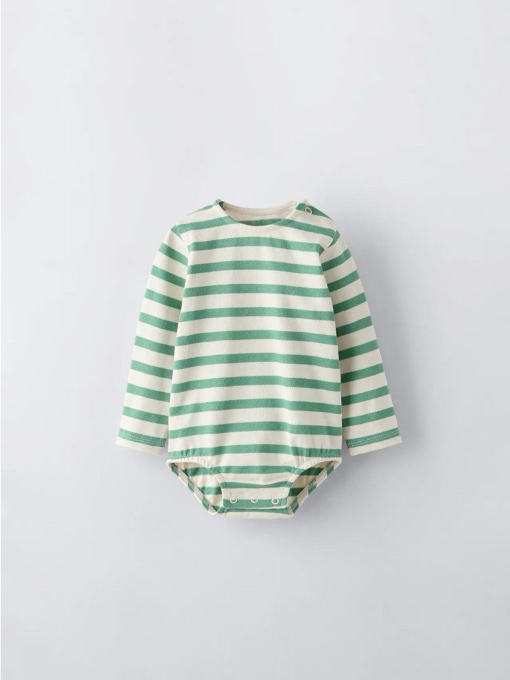 Zara Mint and Cream Striped Baby Bodysuit
